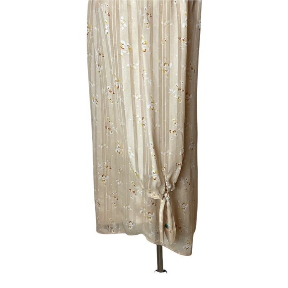 Wayf‎ Cream Off The Shoulder Long Sleeve Floral Print Flowy Tunic Dress  L - Picture 5 of 12